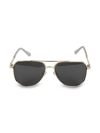 ERMINIO PALAMINO
                        Unisex Black Lens & Gold-Toned Square
                        Sunglasses with