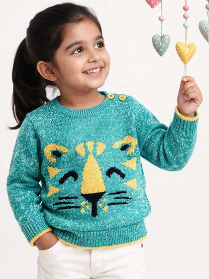 Yellow Apple Girls
                    Printed Woollen Sweater Vest