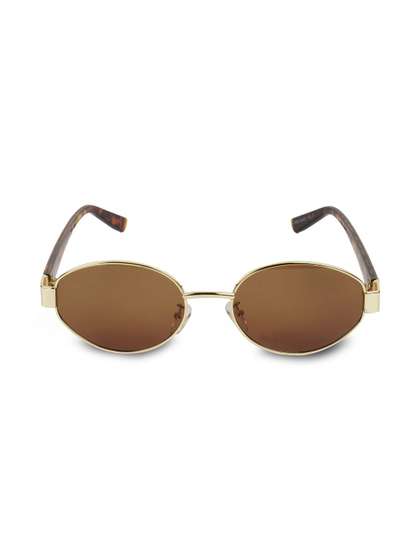 ERMINIO PALAMINO
                          Unisex Brown Lens & Gold-Toned Oval
                          Sunglasses with