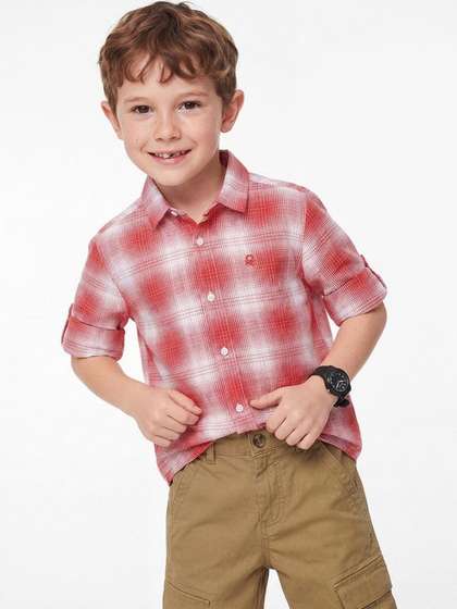 United Colors of
                    Benetton Boys Tartan Checks Checked Cotton Casual
                    Shirt