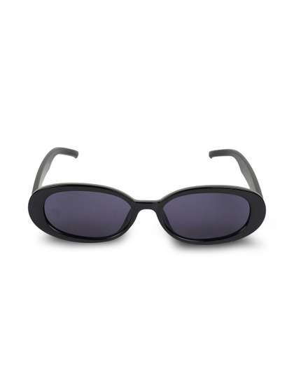 ERMINIO PALAMINO
                        Unisex Purple Lens & Black Oval Sunglasses
                        with