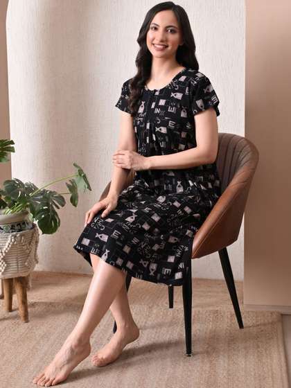 H & Y Apparel
                        Printed Nightdress
