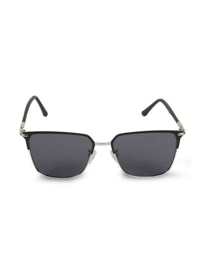 ERMINIO PALAMINO
                        Unisex Black Lens & Black Square Sunglasses
                        with