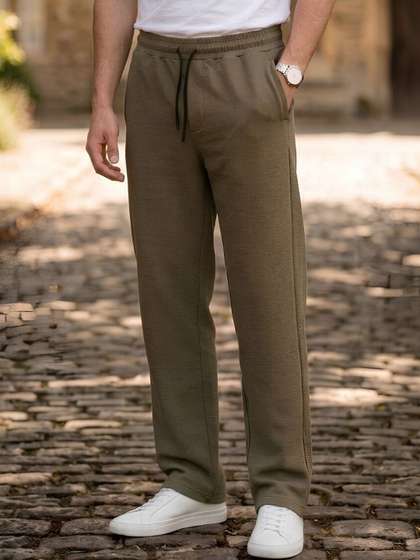 STRAY88 Men Regular
                        Fit Textured Track Pants