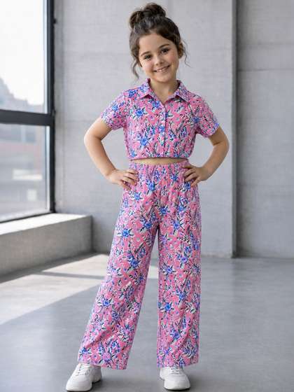 FASHION DREAM
                          Girls Printed Shirt With Palazzos Co-Ord Set