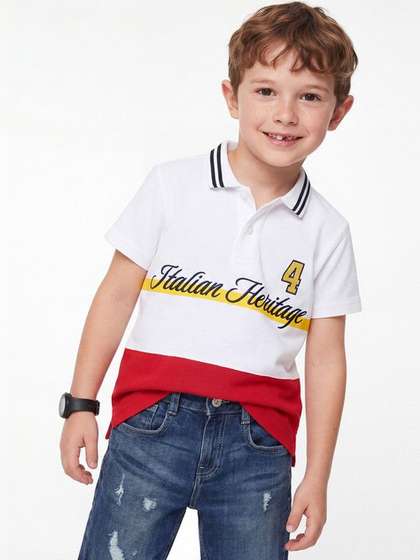 United Colors of
                    Benetton Boys Polo Collar Pure Cotton T-shirt