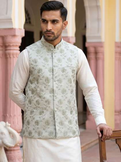 Jompers Printed
                        Satin Nehru Jackets