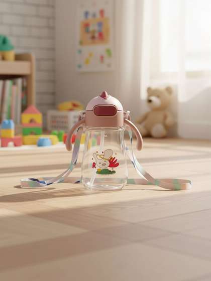 ZUZUVI Pink &
                    Transparent Single Plastic Cartoon Characters Water
                    Bottle