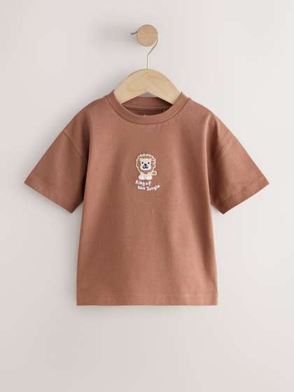 NEXT Boys Printed
                    Drop-Shoulder Sleeves Pure Cotton T-shirt