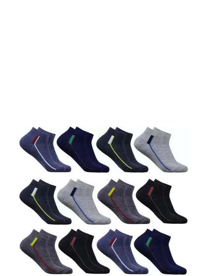Blacktank Men Pack of 10
                    Cotton Patterned Ankle Length Socks