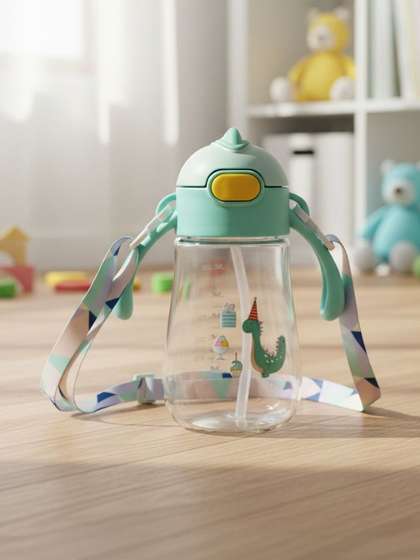 ZUZUVI Green &
                    Transparent Single Plastic Cartoon Characters Water
                    Bottle