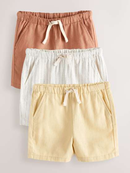 NEXT Boys Pack Of 3
                    Linen Blend Shorts