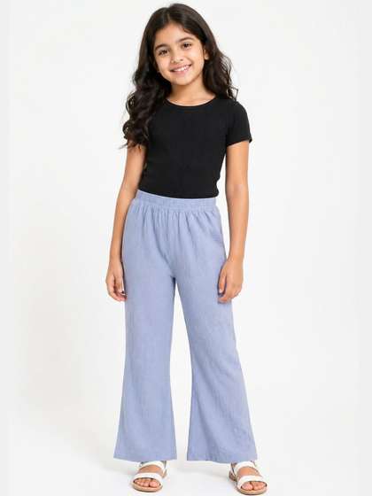 CHILINS Girls Flared
                    Knitted Palazzos