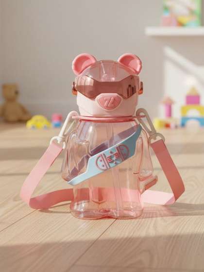 ZUZUVI Pink &
                    Transparent Single Plastic Cartoon Characters Water
                    Bottle