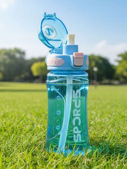ZUZUVI Blue &
                    Transparent Single Plastic Cartoon Characters Water
                    Bottle