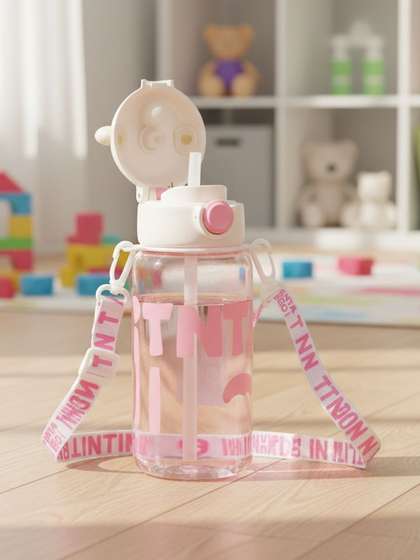 ZUZUVI Pink & White
                    Single Plastic Cartoon Characters Water Bottle