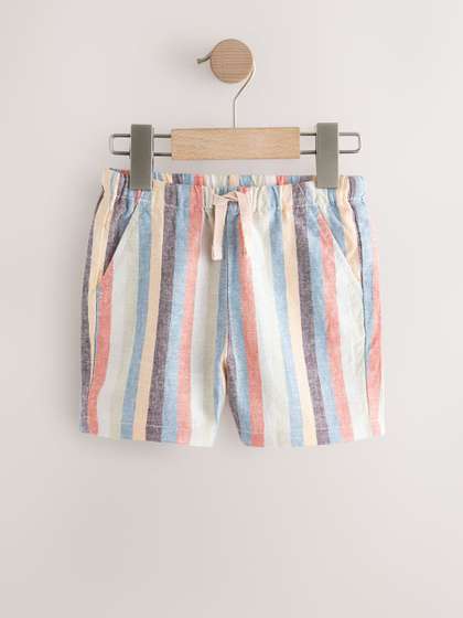 NEXT Boys Striped Linen
                    Blend Shorts