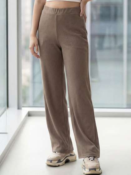 Selvia Edge Women
                        Textured Straight Fit Easy Wash Trousers
