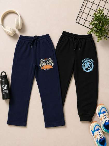 Parrot Crow Boys Pack
                      of 2 Regular Fit Graphic Print Joggers