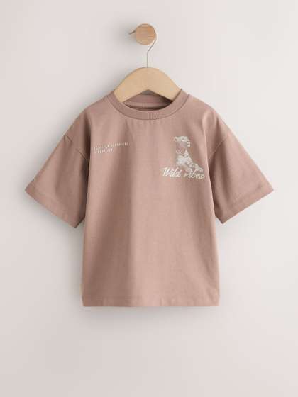 NEXT Boys Printed
                    Drop-Shoulder Sleeves Pure Cotton T-shirt