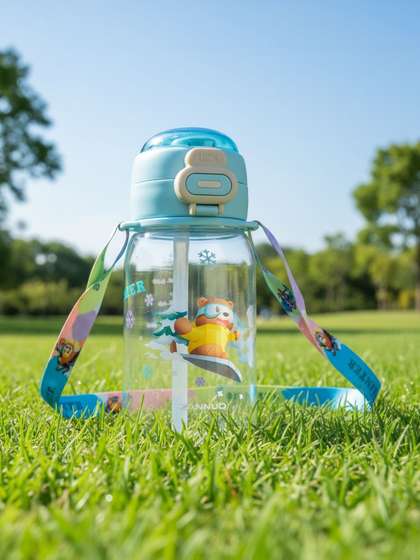 ZUZUVI Blue &
                    Transparent Single Plastic Cartoon Characters Water
                    Bottle