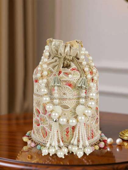 NEVIS Embellished
                        Potli Clutch
