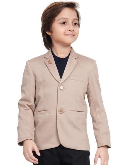 earth conscious Notched
                    Lapel Single-Breasted Tailored Fit Party Blazers