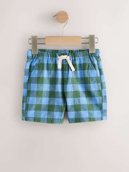 NEXT Boys Checked
                      Linen Blend Shorts
