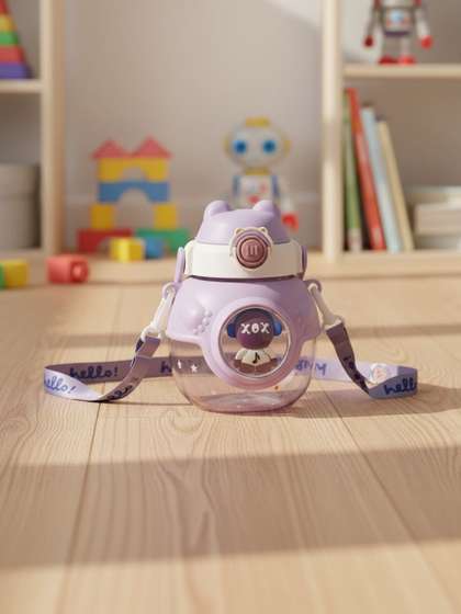 ZUZUVI Purple &
                    Transparent Single Plastic Cartoon Characters Water
                    Bottle