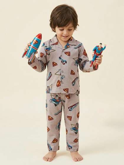 TONY & JONY Boys
                    Printed Shirt with Pyjamas
