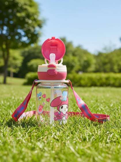 ZUZUVI Pink &
                      Transparent Single Plastic Cartoon Characters
                      Water Bottle
