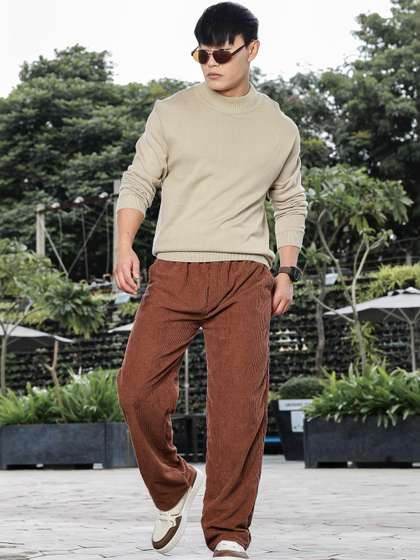 THE BEETEL HOUSE
                          Men Regular Fit Textured Track Pants