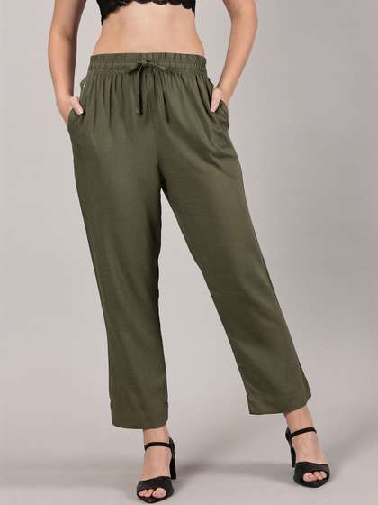 Sadda Fashion
                          Women Relaxed Fit Mid Rise Trousers