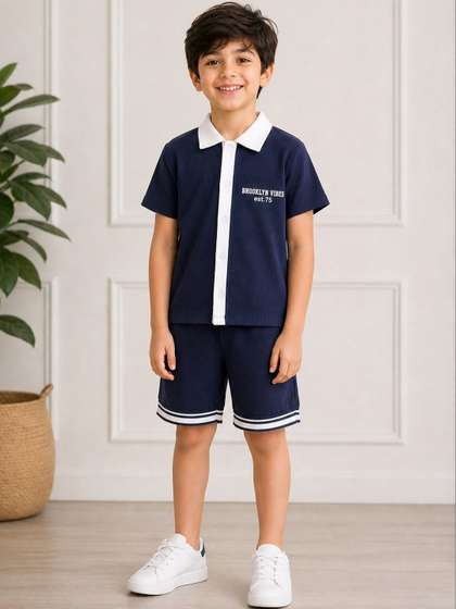 Lazy Shark Boys
                      Printed T-shirt with Shorts