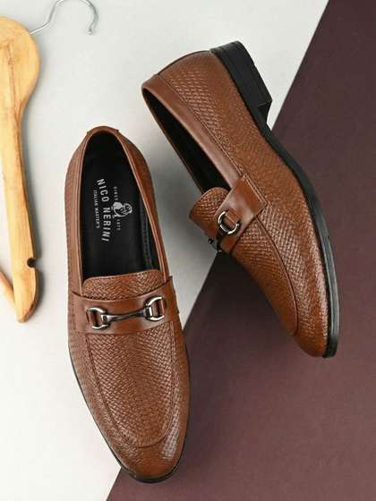 NICO NERINI Men
                      Leather Formal Loafers