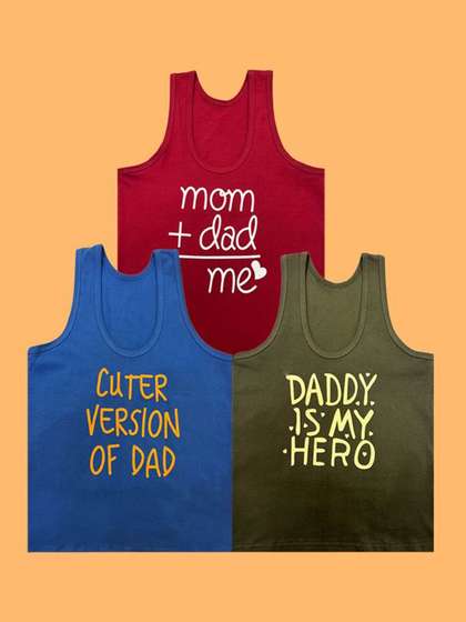Mega style Pack Of 3
                    Kids Vests TEXT_PRINT-P3_04-0-3M