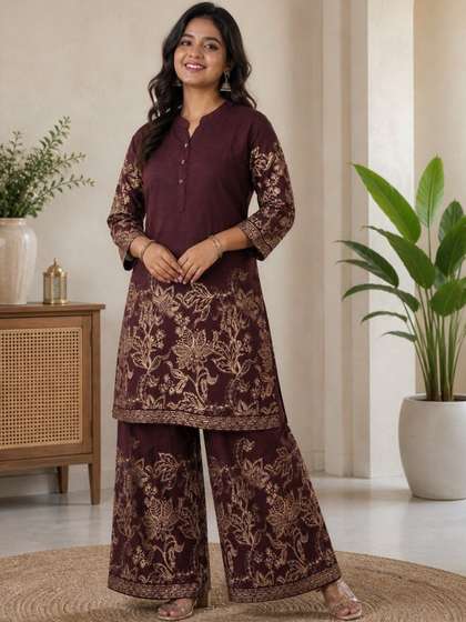 KALINI Girls Ethnic
                      Motifs Printed Regular Kurta with Palazzos
