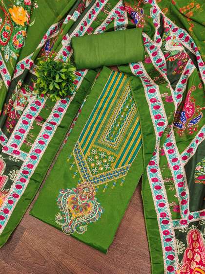 Rangtulika Ethnics
                        Embroidered Unstitched Dress Material