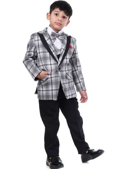 Huggle Boo White Check
                    Tuxedo Suit Set - 5 Piece