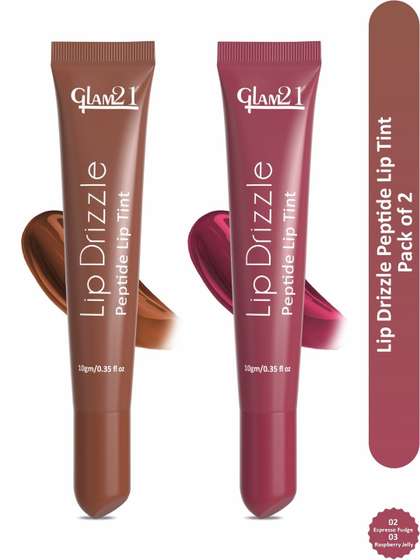 GLAM21 Set Of 2 Lip
                        Drizzle Peptide Lip Tint - Espresso Fudge &
                        Rasberry Jelly 10gm Each