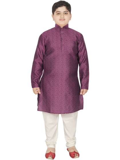 SG YUVRAJ Boys Ethnic
                    Motifs Regular Raw Silk Kurta with Pyjamas