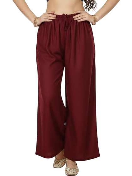 KGFONECLOTH Women
                      Flared Knitted Ethnic Palazzos