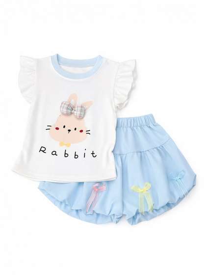 YK Girls Printed T-shirt
                    with Shorts