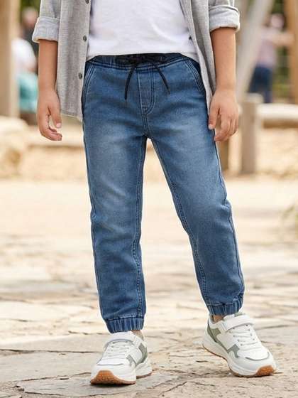 Urbano Juniors Boys
                      Blue Faded Slim Fit Joggers Trousers