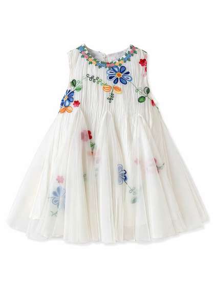 YK Girls Print A-Line
                    Dress
