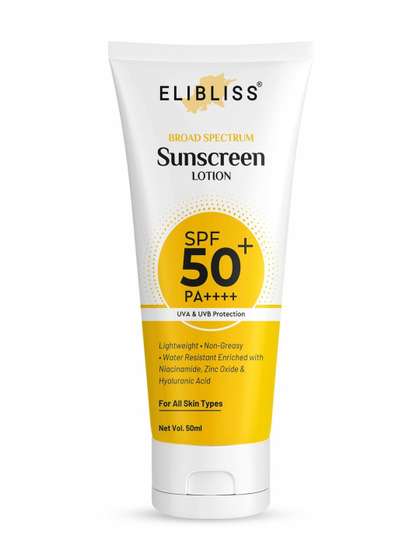 ELIBLISS SPF 50+
                        PA++++ Broad Spectrum Sunscreen Lotion with UVA
                        & UVB Protection - 50 ml