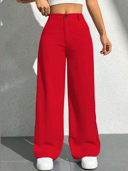 SZN Women Straight
                        Fit High-Rise Easy Wash Trousers