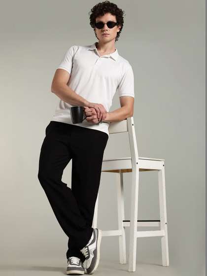 SZN Men Regular Fit
                        Textured Track Pants