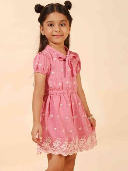 SUNBY Embellished
                    Embroidered Peter Pan Collar A-Line Dress