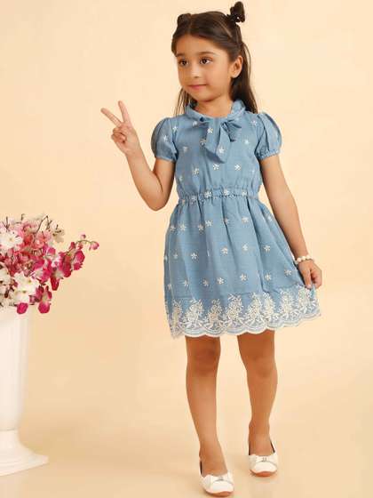 SUNBY Embellished Peter
                    Pan Collar A-Line Dress